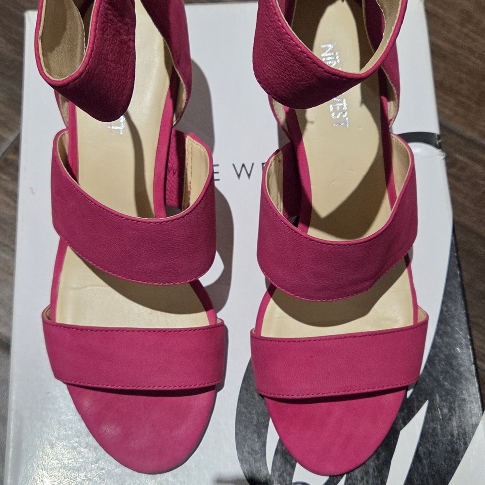 Nine West Pink Sandals with Ankle Straps